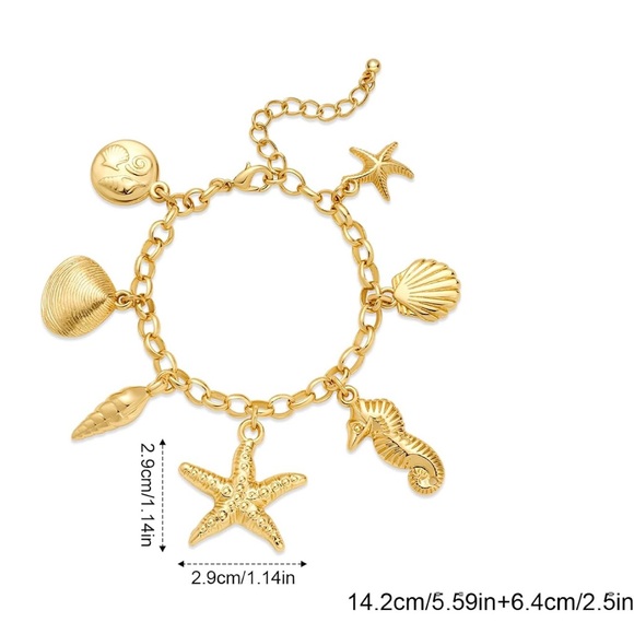 New! “See You Sea” Gold Bracelet (1025) NWOT - Picture 3 of 3